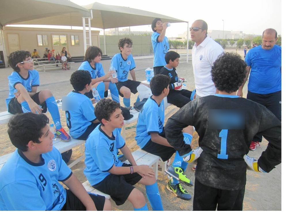 Modern Knowledge Schools soccer team talk in Bahrain