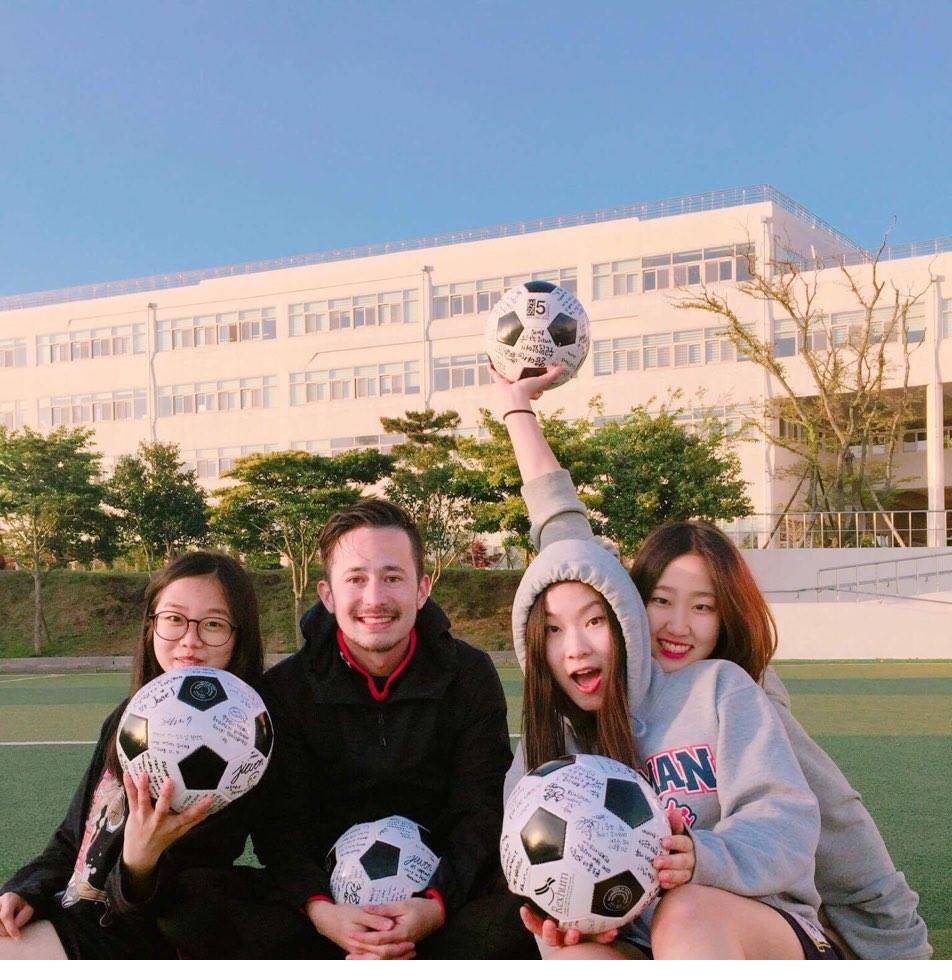 Girls soccer players
